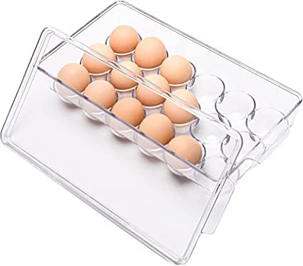 FreshDcart 18 Eggs Holder for Refrigerator Clear Eggs Container for Fridge Kitchen Standard Acrylic Material Pack of 1 FDC103 - Image 2
