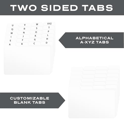 Alfion 3x5 Index Card Alphabet Tab Dividers 24 pcs (White) - Image 5