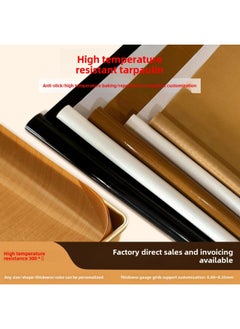 Teflon High Temperature Cloth Baking Oilcloth Oven Baking Non-staining Cloth Thickened High Temperature Resistant Baking Tray Mat Repeated Use-color:Brown Color -Specifications:55cm*70cm