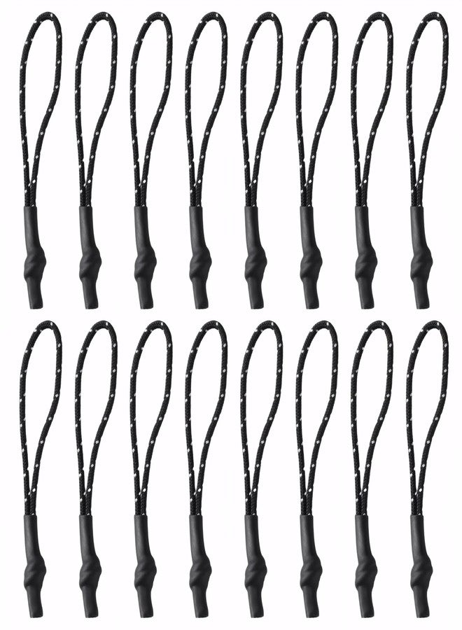 PKRFCJ 16PCS Zipper Pull Replacement, Backpack Tag Paracord Black Zipper Pull Tab for Bags Purses Clothes Backpacks - Repair Kits - Image 1