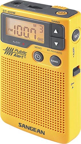 Sangean DT-400W Weather Alert Pocket Radio, AM/FM, Yellow - Image 2