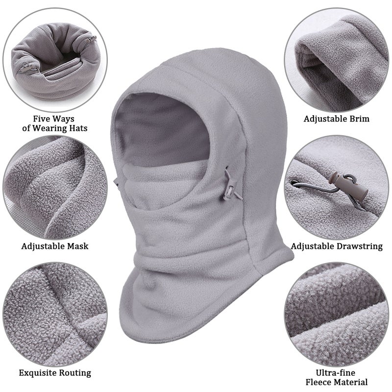Kids Balaclava Hood Ski Face Mask Neck Warmer Winter Fleece Hat for Boys and   Girls - Image 5