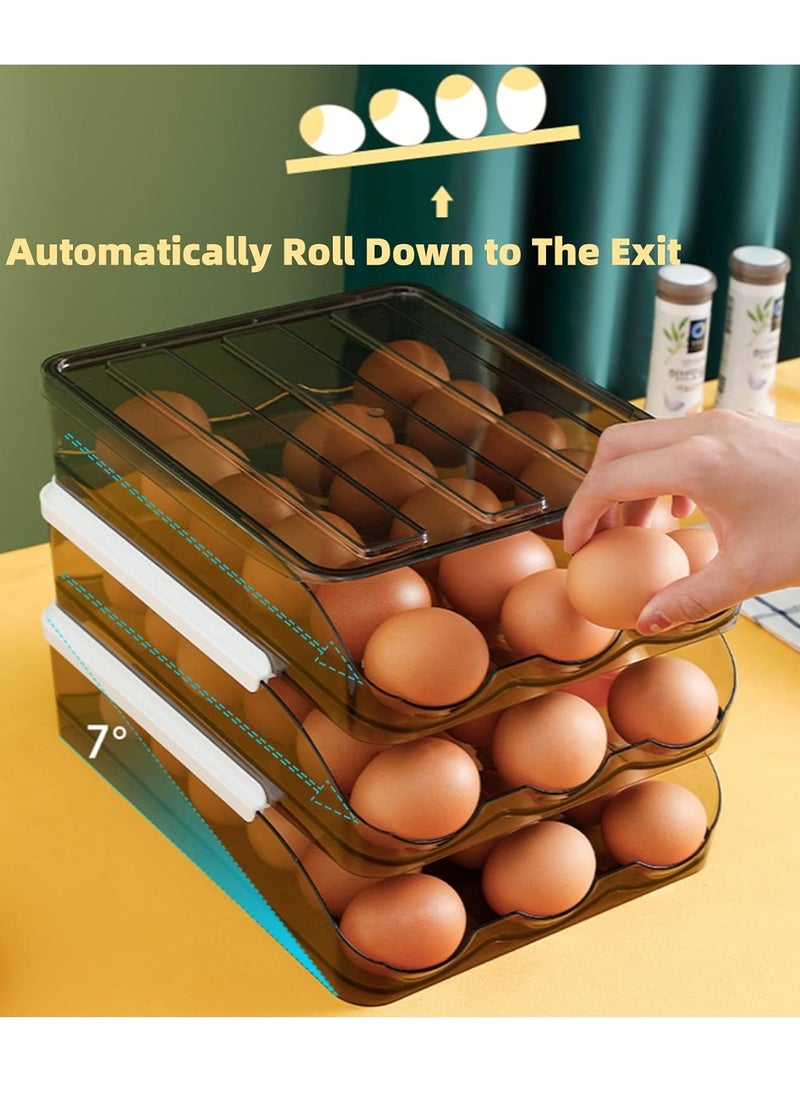 Generic - 3 Layers Egg Holder for Refrigerator, 54 Count Egg Container, Egg Tray for Refrigerator, Automatic Rolling Egg Storage Box, Fridge Egg Organizer, Egg Basket for Refrigerator - Image 1