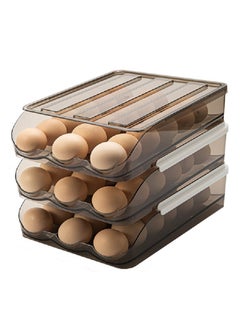 3 Layers Egg Holder for Refrigerator, 54 Count Egg Container, Egg Tray for Refrigerator, Automatic Rolling Egg Storage Box, Fridge Egg Organizer, Egg Basket for Refrigerator