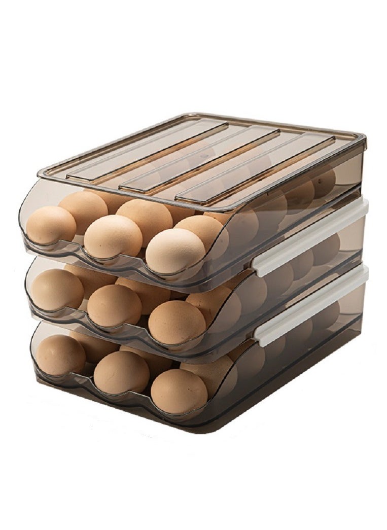 Generic - 3 Layers Egg Holder for Refrigerator, 54 Count Egg Container, Egg Tray for Refrigerator, Automatic Rolling Egg Storage Box, Fridge Egg Organizer, Egg Basket for Refrigerator - Image 1