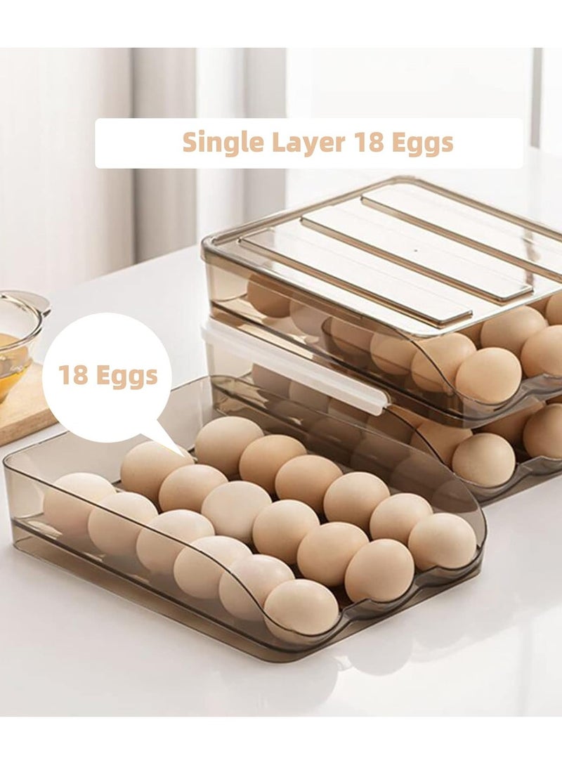 Generic - 3 Layers Egg Holder for Refrigerator, 54 Count Egg Container, Egg Tray for Refrigerator, Automatic Rolling Egg Storage Box, Fridge Egg Organizer, Egg Basket for Refrigerator - Image 1