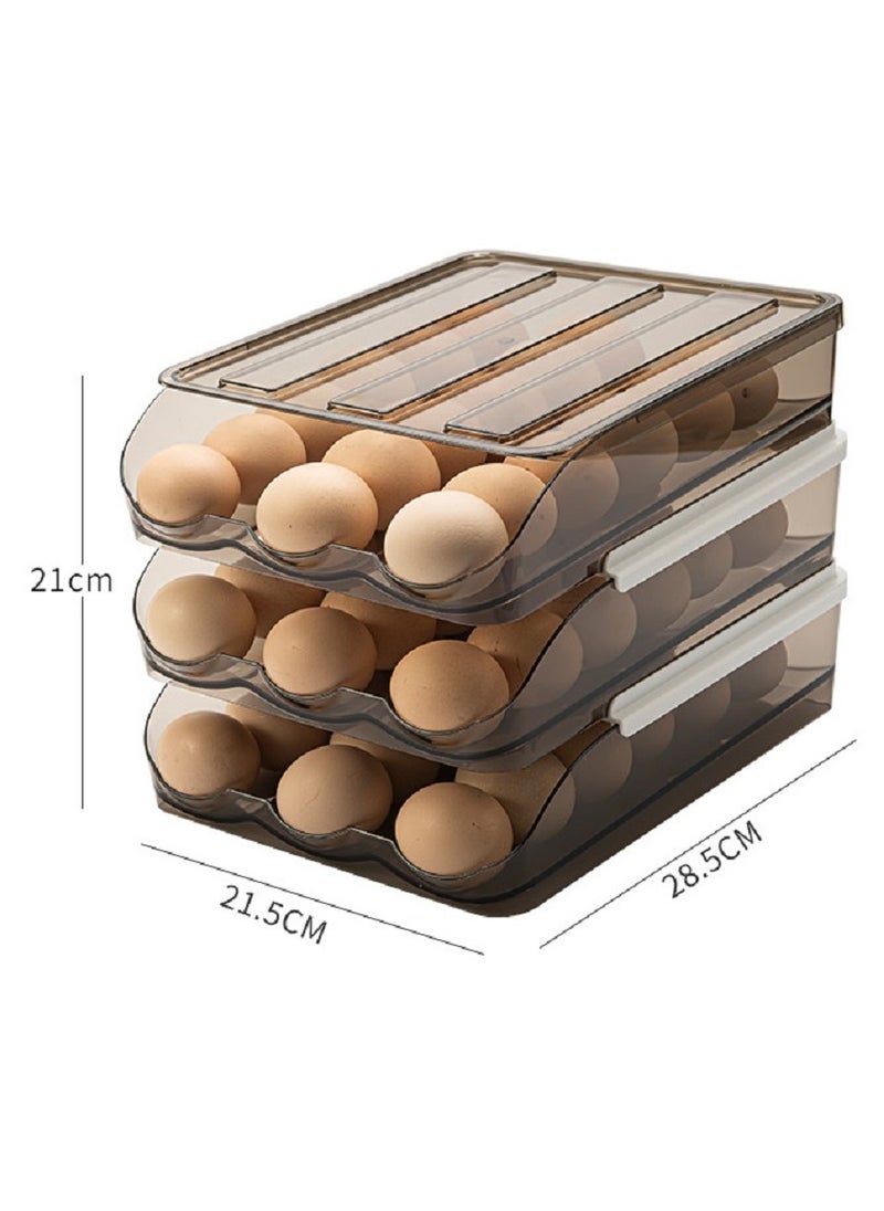 Generic - 3 Layers Egg Holder for Refrigerator, 54 Count Egg Container, Egg Tray for Refrigerator, Automatic Rolling Egg Storage Box, Fridge Egg Organizer, Egg Basket for Refrigerator - Image 1
