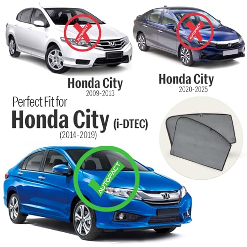 Autofact Car Sunshades for Honda City Idtech (2014 to 2019), UV Protection, Useful Car Accessories, Custom fit Sun Shades for Side Windows, Set of 4 - Image 2