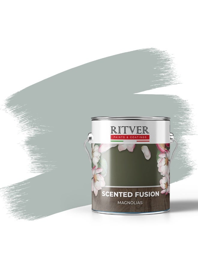RITVER Magnolia scented Wall Paint Emulsion, Ideal for interior finish, Magnolia Scented, 3.6 Ltr, High Opacity, Matte Finish (Dark Grey) - Image 1