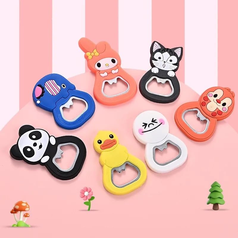 TraveEssentialz Bottle Opener Fridge Magnets for Home, Kitchen, Bar, Hostel & Camping | 3 Cute Cartoon Random Designs | Bar Tool Gift for Beer Lovers & Travelers - Image 5