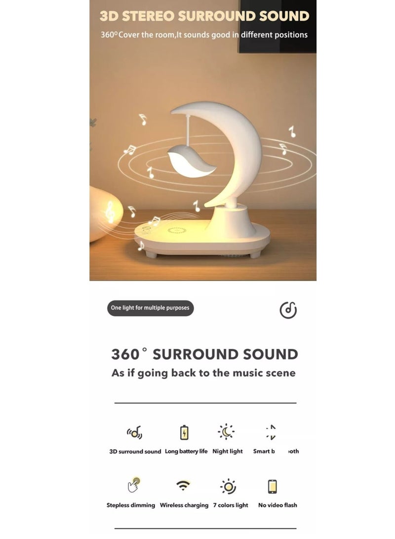 Wireless Charging Birthday Special Desk Light Bluetooth Speakers Led Bedside Table Lamps Romantic Colorful Atmosphere Night Lamp  - Image 2
