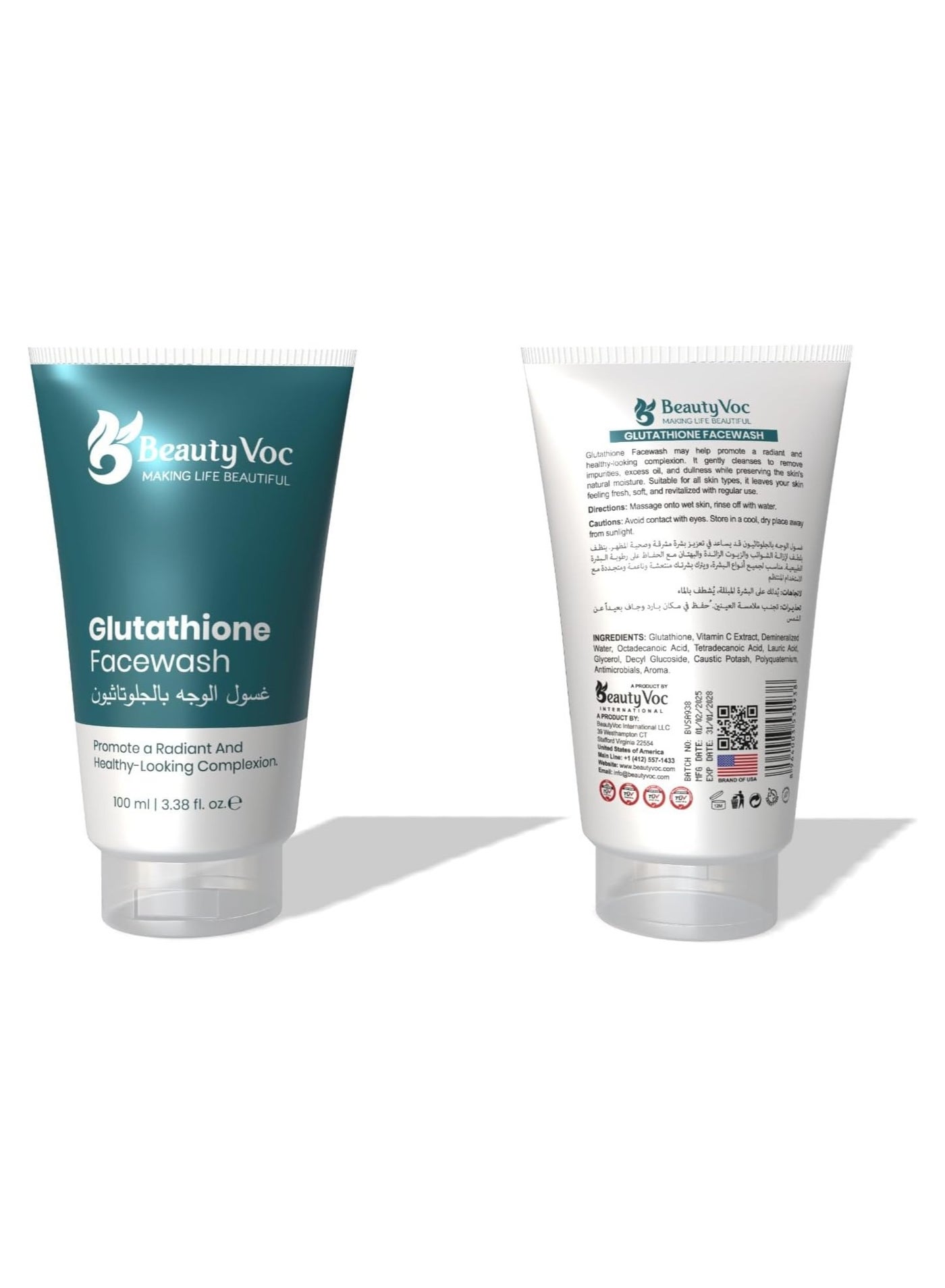 fresh all natural glutathione BEAUTY VOC Face wash 100 ml - Brightening Facial Cleanser, Skin whitening, Youthful Skin | Best Price KSA Peptides_Products_FMI Size:30 ML Ever wondered how Bollywood