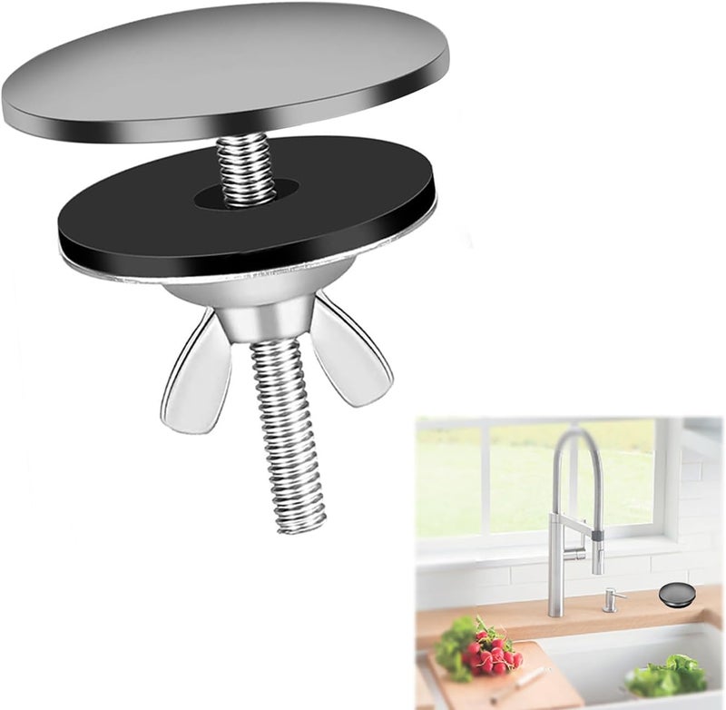 ZMD 2 Inch Kitchen Sink Hole Cover,Faucet Hole Cover Stainless Steel Hole Plug Counter Top Hole Plug Kitchen Sink Tap Hole Sink Plug Stopper Kitchen Blanking Metal Plug (Grey), Gray - Image 1