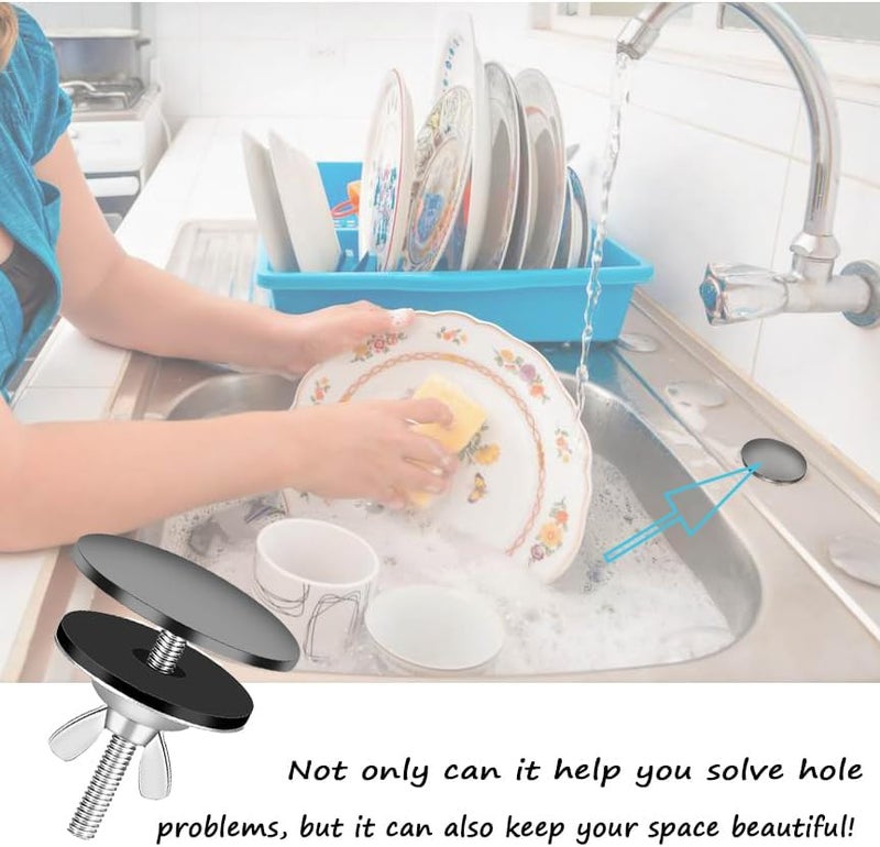 ZMD 2 Inch Kitchen Sink Hole Cover,Faucet Hole Cover Stainless Steel Hole Plug Counter Top Hole Plug Kitchen Sink Tap Hole Sink Plug Stopper Kitchen Blanking Metal Plug (Grey), Gray - Image 4