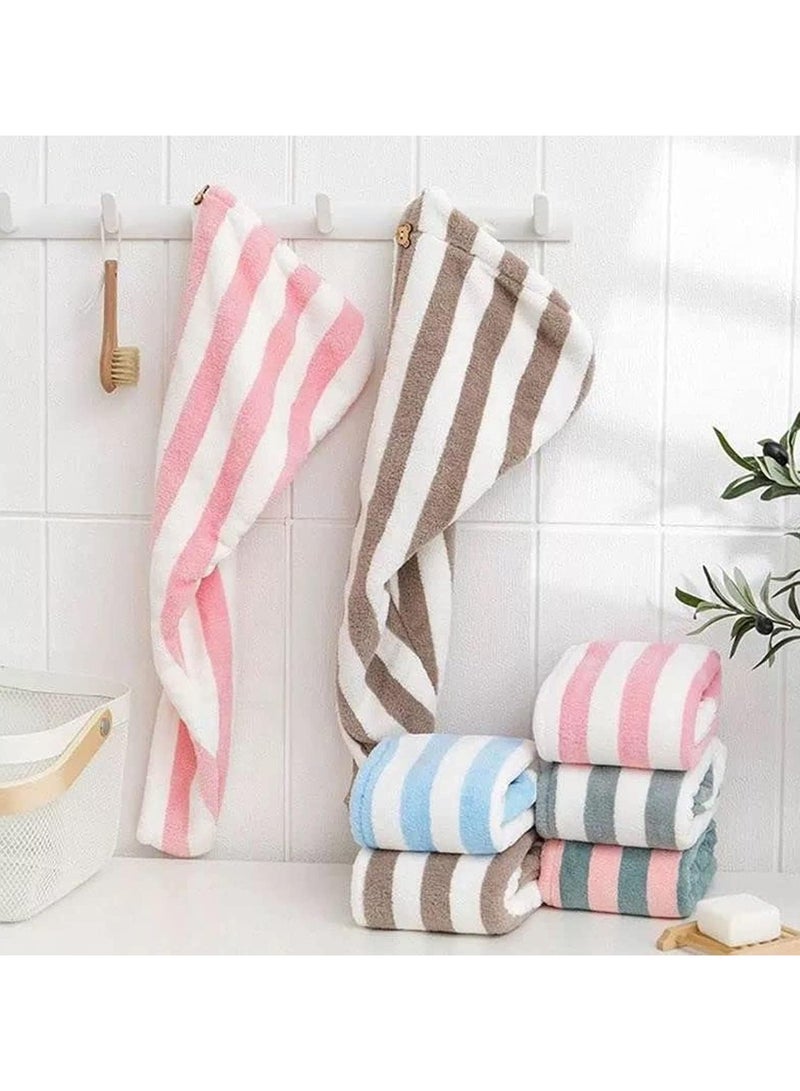 منشفة لف الشعر مايكروفايبر متعددة الألوان – سريعة الامتصاص لتجفيف الشعر بعد الاستحمام – خفيفة وناعمة ومناسبة لجميع أنواع الشعر - Image 1