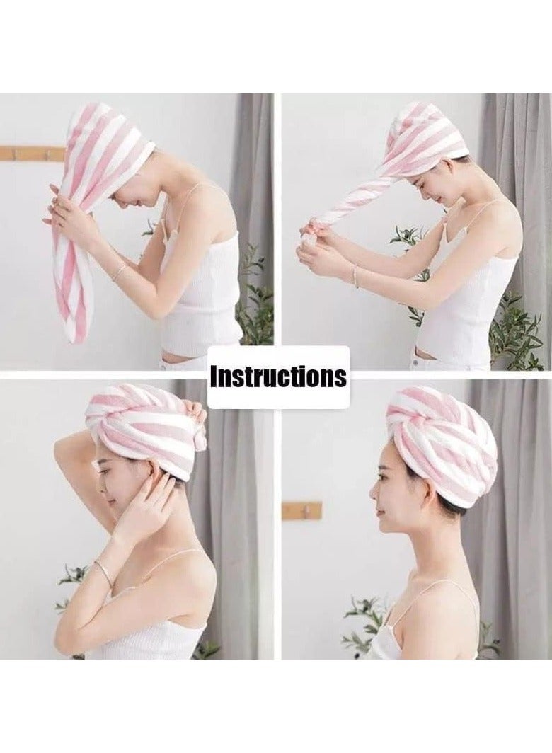 منشفة لف الشعر مايكروفايبر متعددة الألوان – سريعة الامتصاص لتجفيف الشعر بعد الاستحمام – خفيفة وناعمة ومناسبة لجميع أنواع الشعر - Image 4