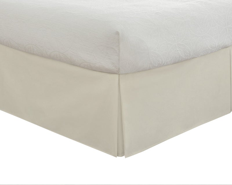 Lux Lux Hotel Tailored Bed Skirt Classic 14 Drop Length Pleated Styling Full Ivory 