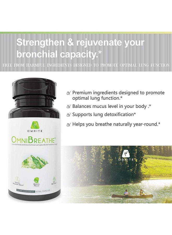 Omnibreathe Inhaler Mateimprove Breathing From Insidecough Mucus Relief For Copdfeel Changes In 24 Hoursblend W. Nac Supplement & Natural Herbs60 Capsules(Take 2 W. Meal1 To 3 Times A Day)