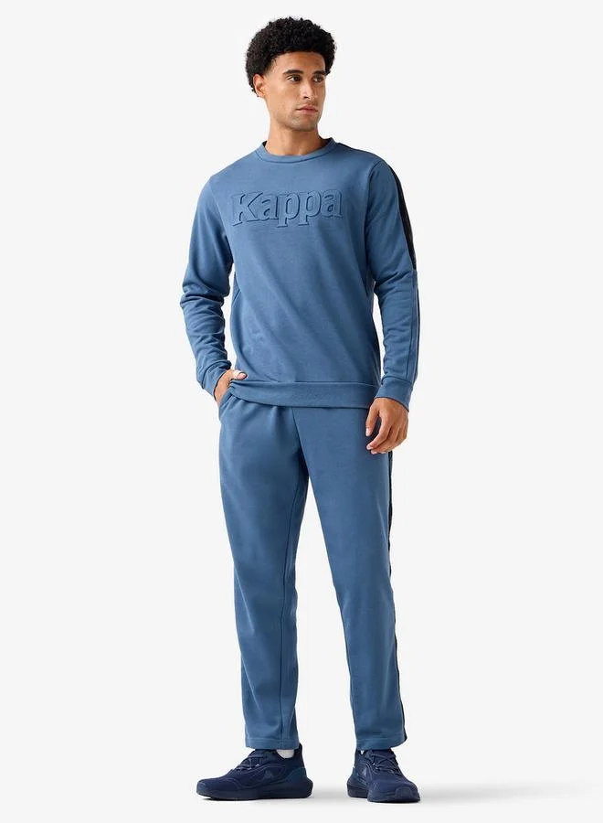 Kappa Kappa Men Regular Fit Flexi Waist Joggers with Side Logo Panel