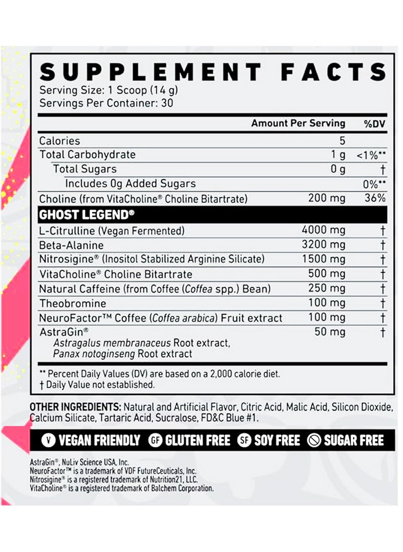 Ghost - Legend Pre-Workout - Blue Raspberry - (30 Servings) - Image 1