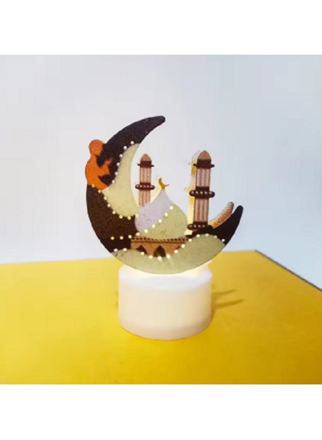 شمعة رمضان اليكتروني فانوس ليد اللهب تعمل بالبطارية زينة رمضان عدد 1  اضاءة اصفر - Image 1