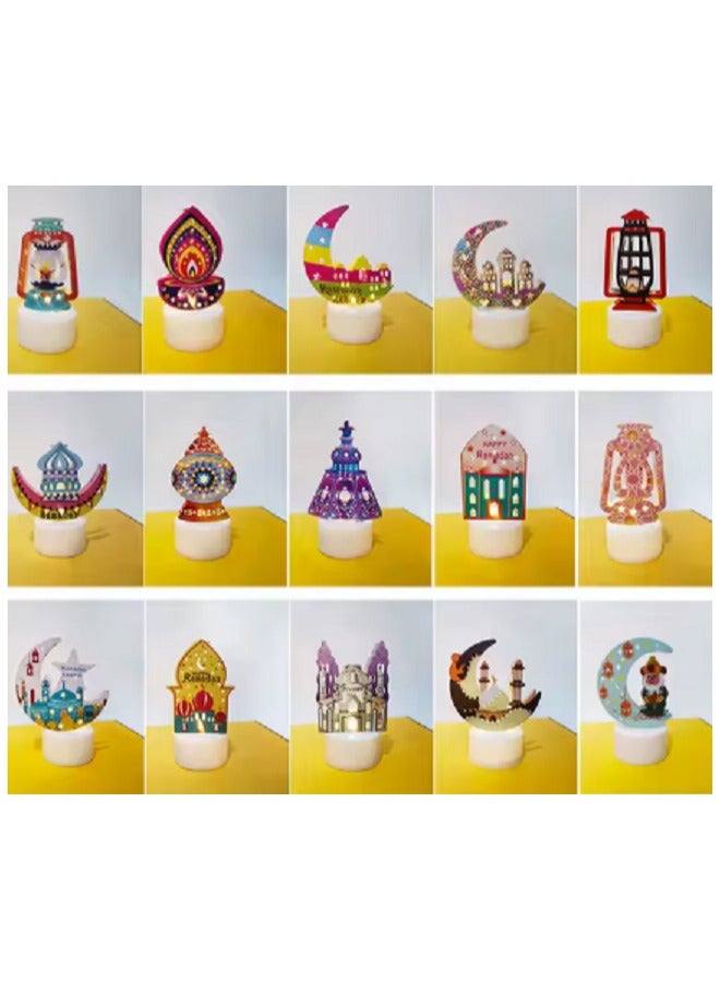 شمعة رمضان اليكتروني فانوس ليد اللهب تعمل بالبطارية زينة رمضان عدد 1  اضاءة اصفر - Image 2