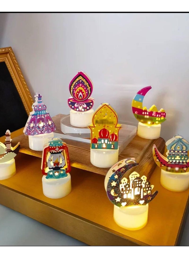 شمعة رمضان اليكتروني فانوس ليد اللهب تعمل بالبطارية زينة رمضان عدد 1  اضاءة اصفر - Image 3