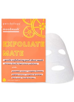 Patchology Exfoliating Face Mask  Exfoliate Mate Sheet Mask with Papaya and Pineapple gently unclogs pores and brightens skin Lactid Acid AHA helps reduce fine lines and wrinkles 1 Mask
