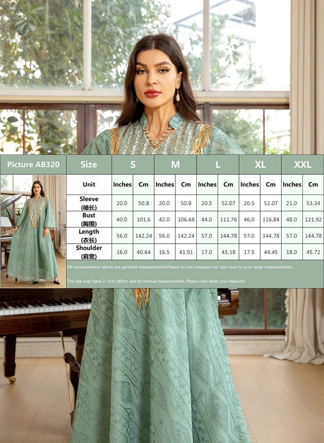 Arab Dubai Mesh Sequins Embroidery Evening Robe For Women Jalabiyat Muslim Casual Loose Long Sleeve Clothing  - Image 5