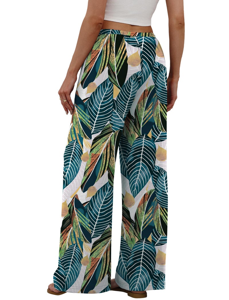 Sampeel Womens Clothes Plus Size Pants for Women Dressy Casual Tropical Vacation Beach Outfits Country Concert Outfits Hawaii Resort Wear 2026 Lounge Sets St Pattys Leaf Printed M - Image 5