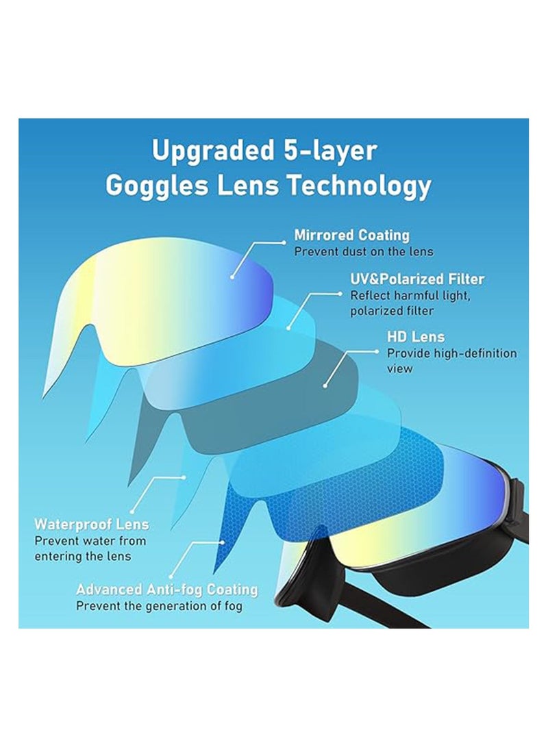 Kids Swim Goggles, Polarized Swimming Goggles for Kids, Soft Silicone Frame Wide View Anti-Fog No Leaking Swimming Glasses for Kids Youth 3-15 - Image 2