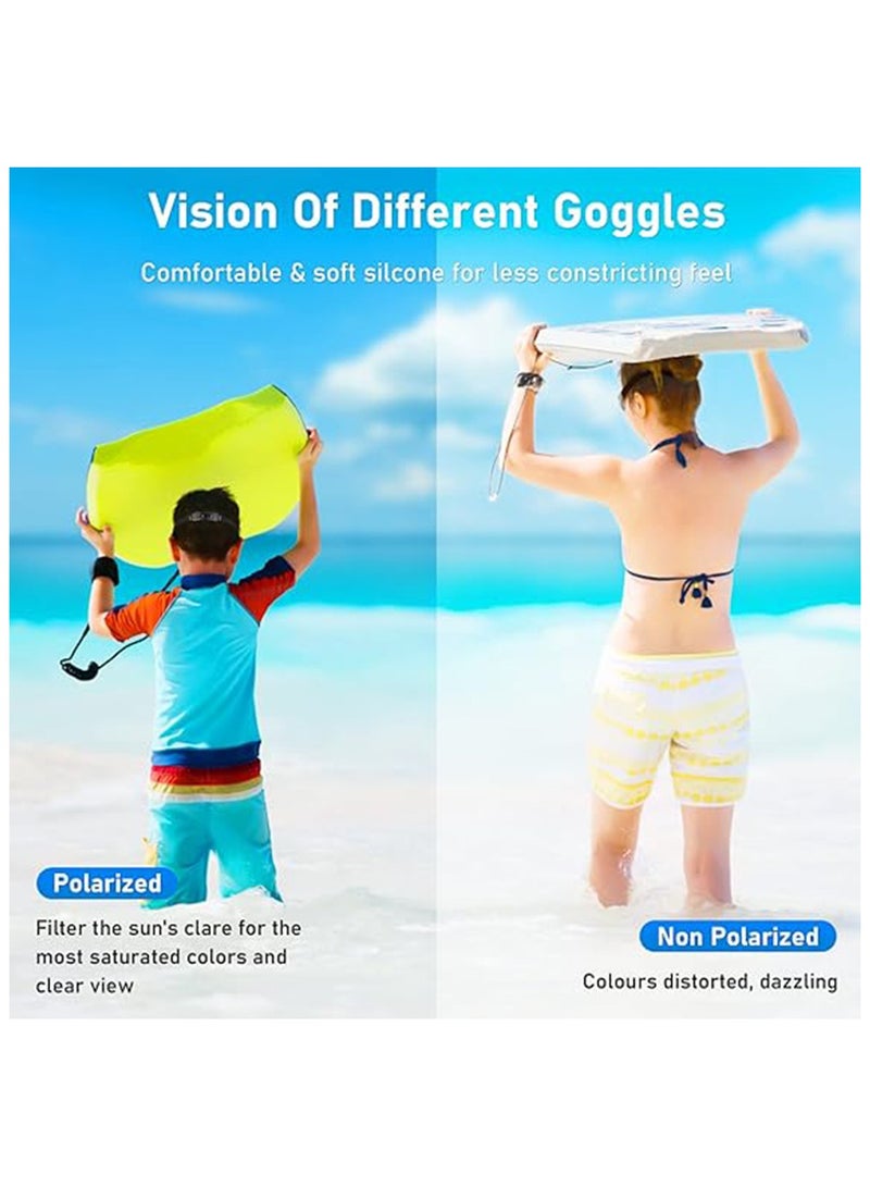 Kids Swim Goggles, Polarized Swimming Goggles for Kids, Soft Silicone Frame Wide View Anti-Fog No Leaking Swimming Glasses for Kids Youth 3-15 - Image 5