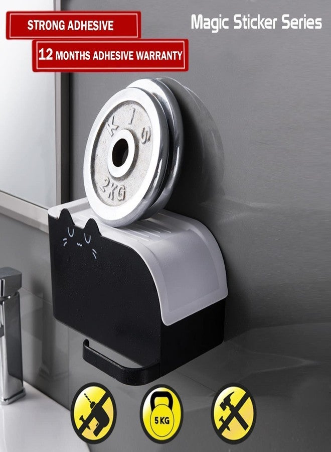 Xpandio Magic Sticker Series Self Adhesive Toilet Paper Holder in Bathroom - 100% Waterproof and with Mobile Stand & Storage - Image 5