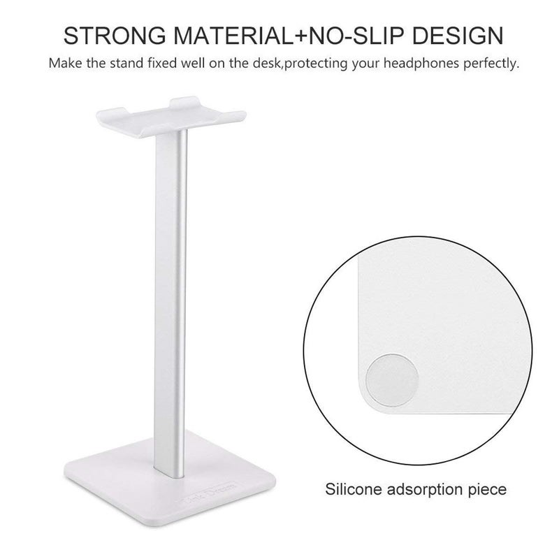 Link Dream Headphone Stand Headset Holder Gaming Headset Holder with Aluminum Supporting Bar Flexible Headrest Anti-Slip Earphone Stand for All Headphones - Image 4