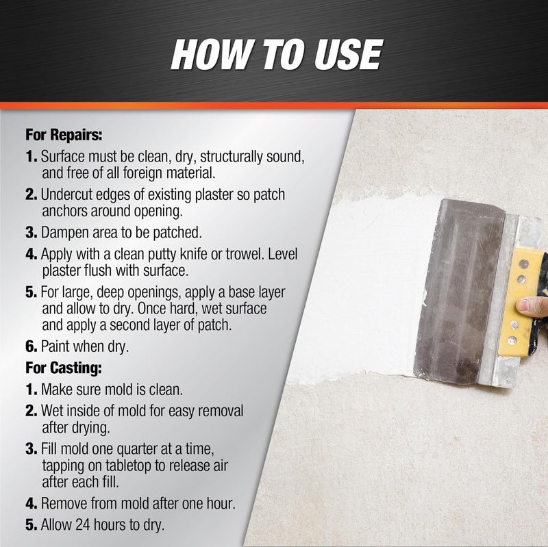 DAP 4-Pound Interior Plaster of Paris - Professional Quality Dry Mix for Repairs and Crafts - Image 2