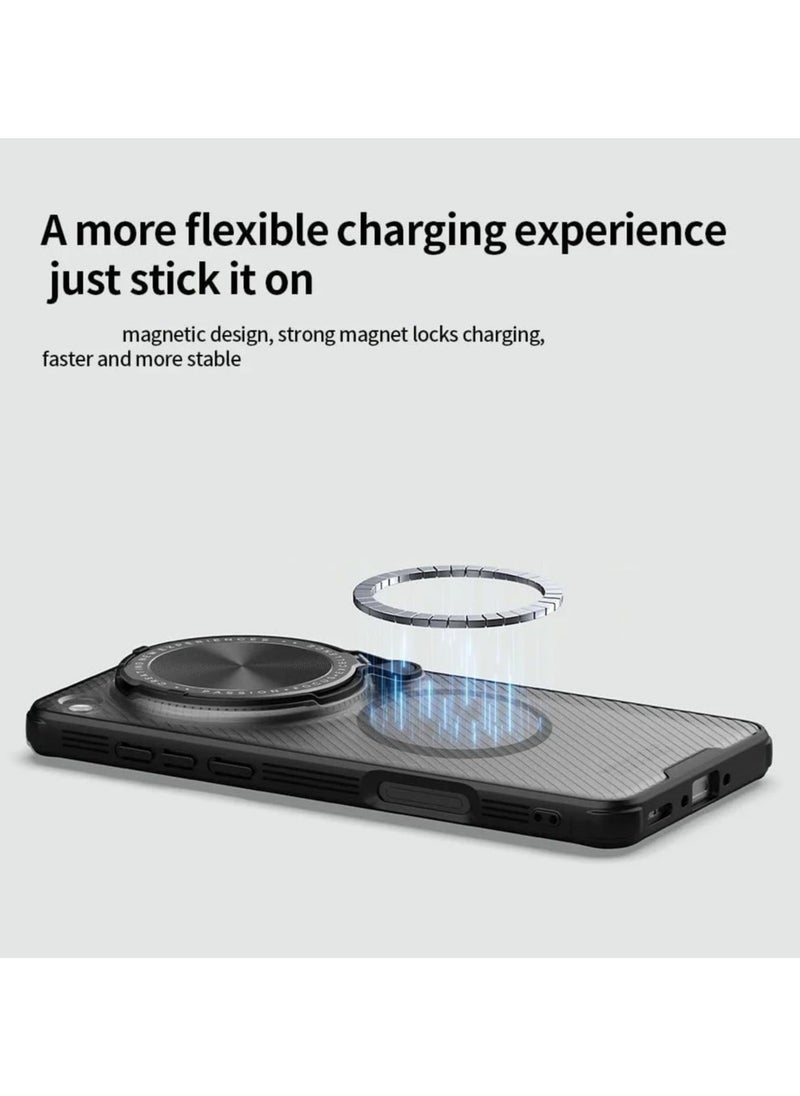 General Magnetic Case for Oppo Find X8 Ultra [Wireless Charging Support] Micro Transparent Design Metal Camera Lens Cover Holder Privacy Protection Shockproof Cover  - Image 3