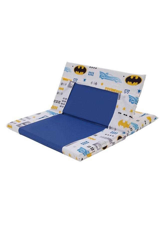 NoJo Warner Brothers Batman The Caped Crusader Blue, Yellow and White Bat-Signal and Batmobile Preschool Nap Pad Sheet - Image 4
