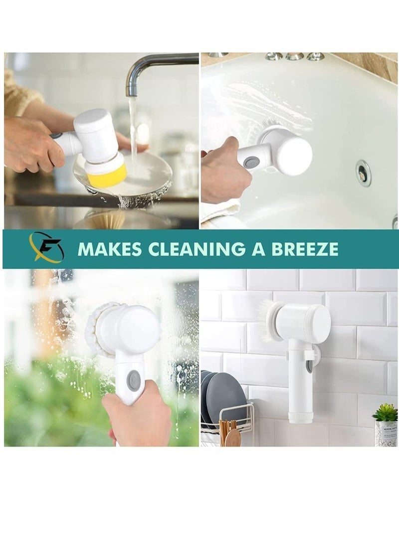 ELTRAZONE Electric Cleaning Brush with 3 Brush Heads, Electric Spin Scrubber , Bathroom Rechargeable Scrub Brush - Image 5