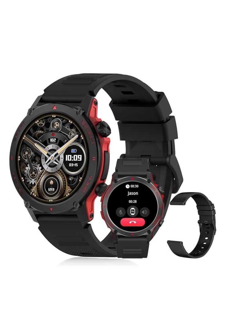 PEJE PEJE ZW13-AMD Smartwatch - 1.43" AMOLED,Smart Watches for Men,Muslim Prayer Alerts,SpO2/Heart Rate/Sleep Monitor,120+ Sports Modes,IP68 Waterproof,Bluetooth Calls + Extra Strap, iOS/Android.(BLACK) - Image 1