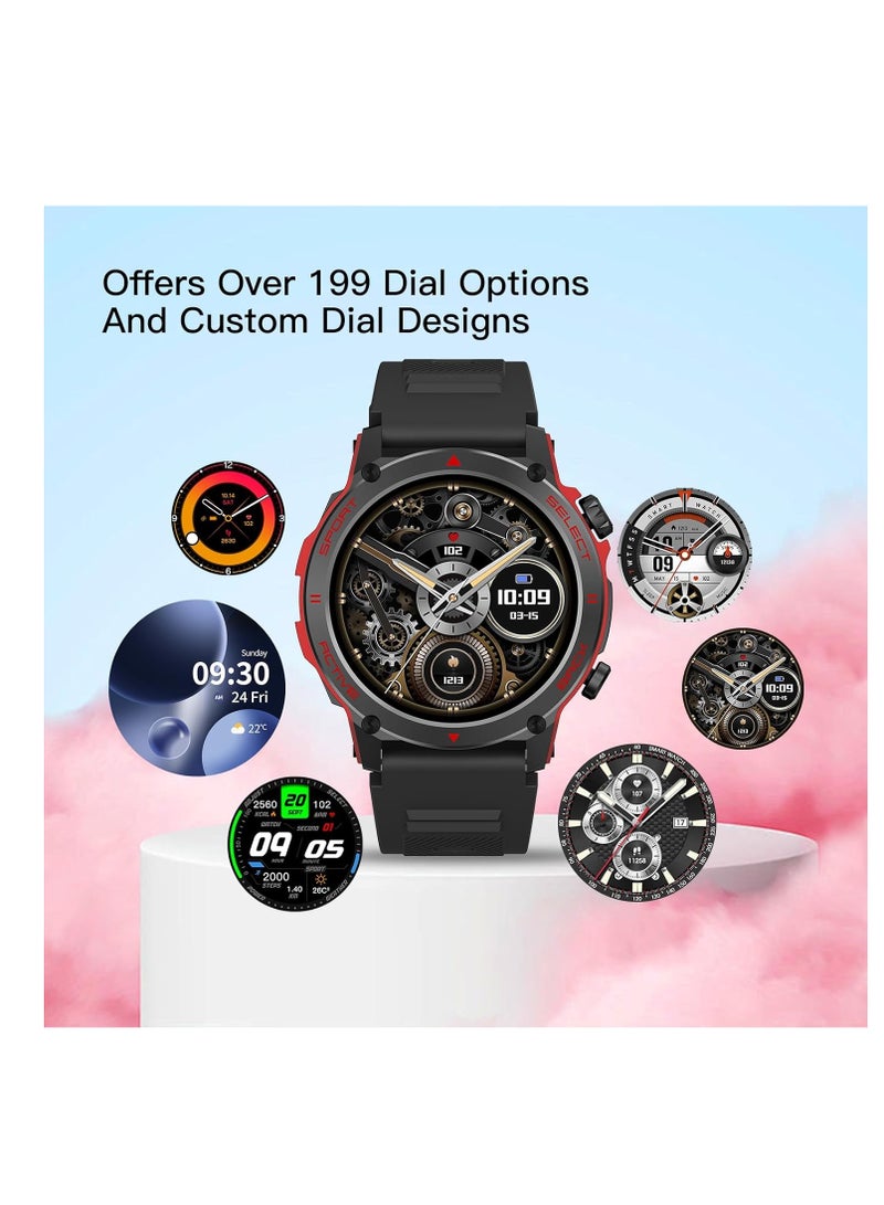 PEJE PEJE ZW13-AMD Smartwatch - 1.43" AMOLED,Smart Watches for Men,Muslim Prayer Alerts,SpO2/Heart Rate/Sleep Monitor,120+ Sports Modes,IP68 Waterproof,Bluetooth Calls + Extra Strap, iOS/Android.(BLACK) - Image 3