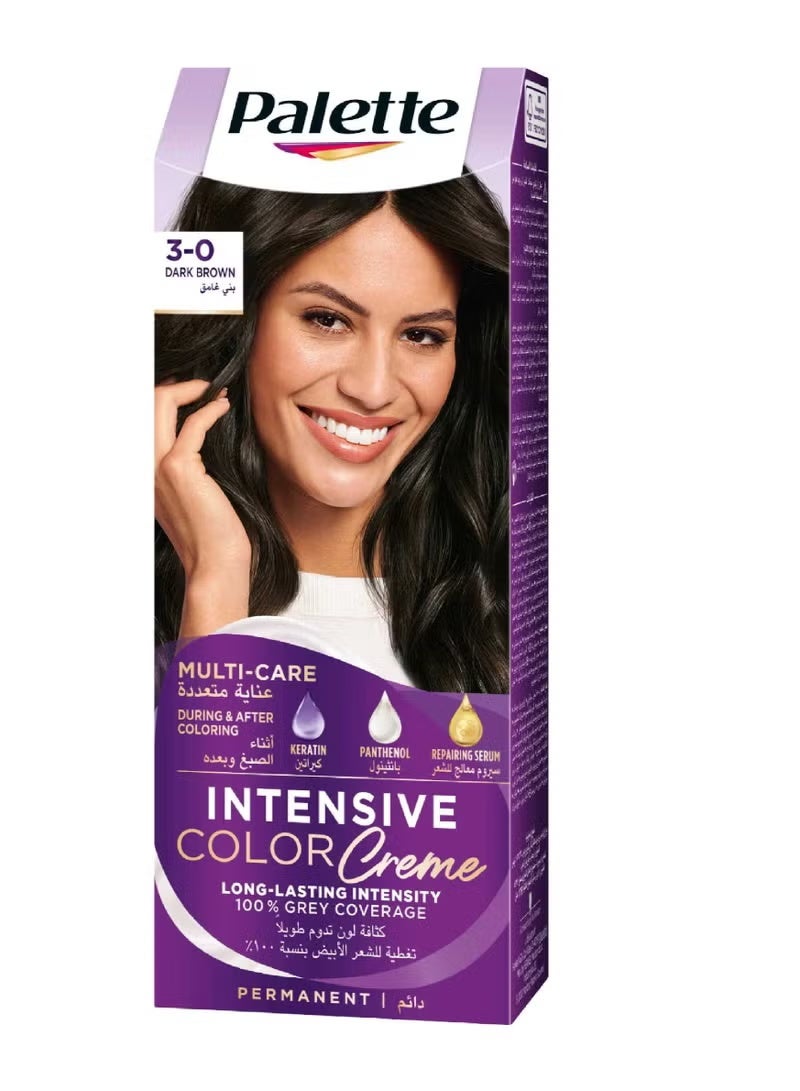 Schwarzkopf Palette Intensive Color Creme Hair Dye, 3-0 Dark Brown, 50 ml