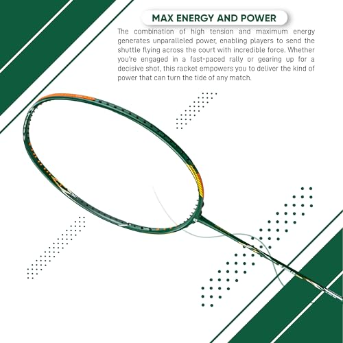 Apacs Z-Ziggler Reborn (Unstrung, 42 LBS High Tension) Max Energy & Power | Slim Shaft | Made in Vietnam | 100% Japanese Graphite Badminton Racket with Free Full Cover (Green) - Image 3