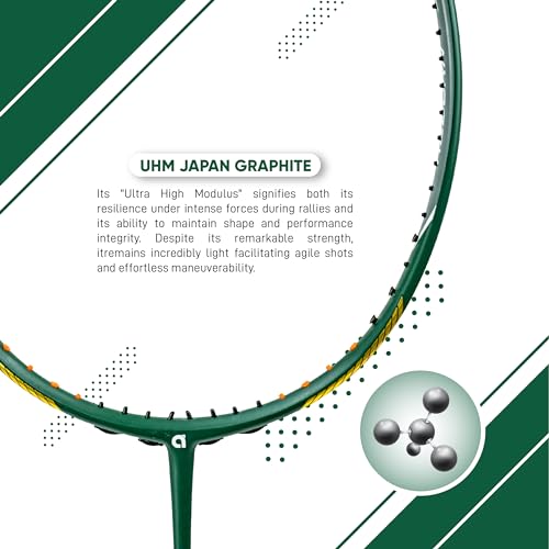 Apacs Z-Ziggler Reborn (Unstrung, 42 LBS High Tension) Max Energy & Power | Slim Shaft | Made in Vietnam | 100% Japanese Graphite Badminton Racket with Free Full Cover (Green) - Image 2