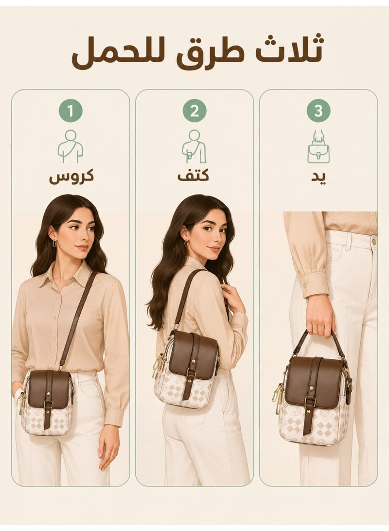 Elegant Soft Phone Bag for Women - PVC Phone Bag with Zipper Closure, Vertical Design, Spacious Ladies Handbag - Image 4