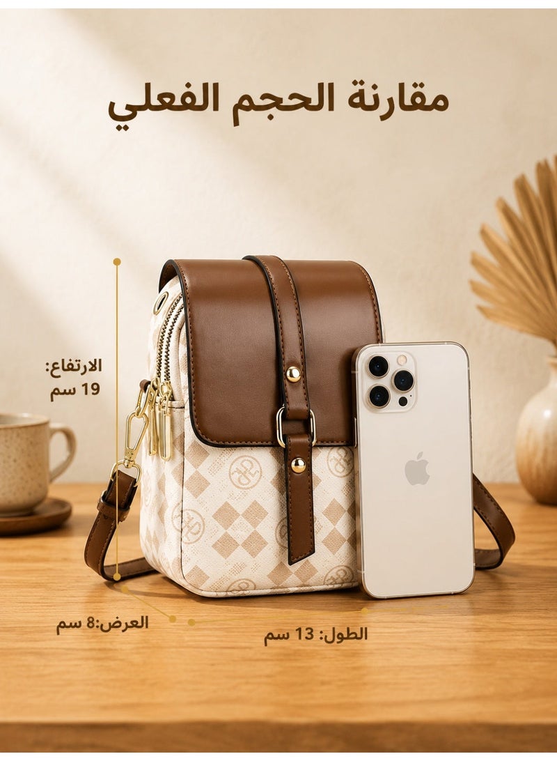 Elegant Soft Phone Bag for Women - PVC Phone Bag with Zipper Closure, Vertical Design, Spacious Ladies Handbag - Image 5
