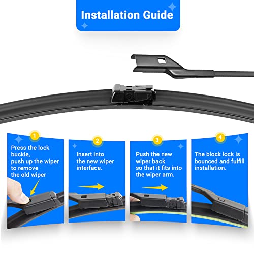 Raintok راينتوك 28" 24" شفروليه كروز 2016 2017 2018 2019 2020 2021 استبدال شفروليه مساحات الزجاج الأمامي - (عبوة من 2) - Image 4