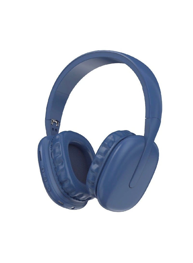 تنبلس سماعة رأس هاي فاي لاسلكية مع حقيبة سفر، أوضاع متعددة، صوت عالي الدقة، بلوتوث مريح، اتصال متعدد النقاط باللون الأزرق - Image 1