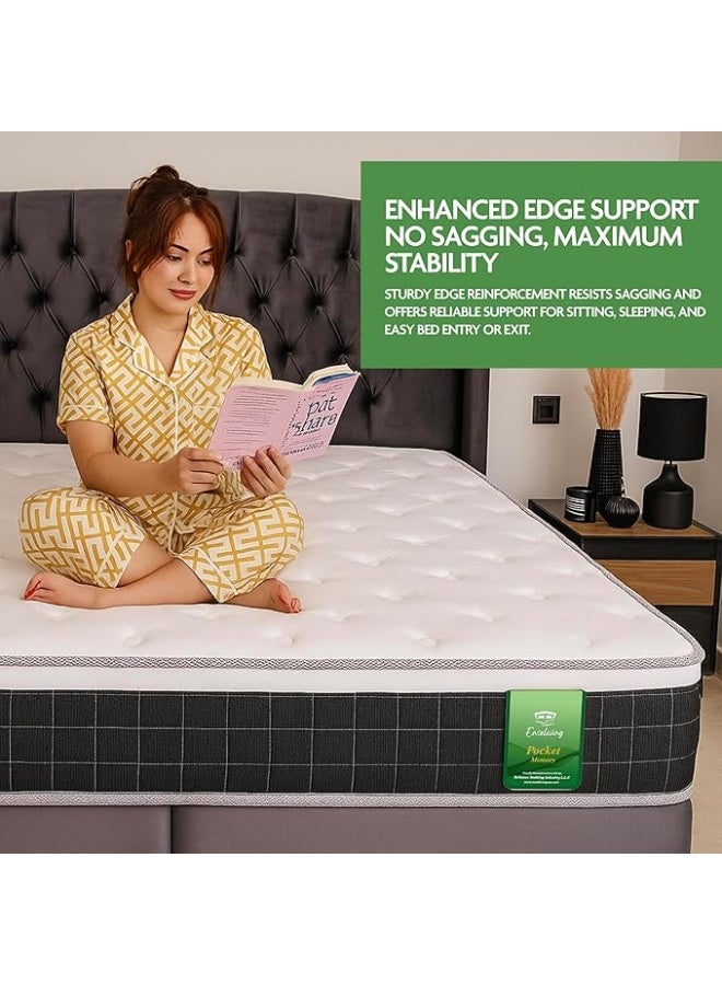 EASELIVING Hybrid Memory Foam Mattress - 30cm Double Bed Medium Firm Mattress | Pocket Spring Mattress with Cooling Comfort, Edge Support and Pressure Relief | 10-Year Warranty (120x200 cm) - Image 4