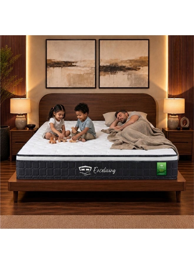 Easeliving Pocket Spring Memory Foam Mattress 120x200 cm - 30 cm Thick Medium Firm Comfort Double Bed Mattress with Motion Isolation | Orthopedic Mattress for Spine Support & Pressure Relief - Image 3
