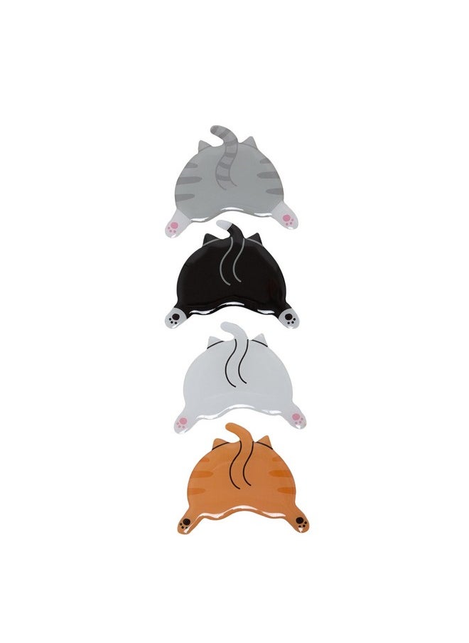pearhead Pearhead Cat Bum Kitchen Magnets, Pet Themed Refrigerator Magnets, Funny Novelty Gift for Cat Lovers and Pet Parents, Ideal Decor for Home, School Locker and Office Whiteboard, Set of 4  - Image 1